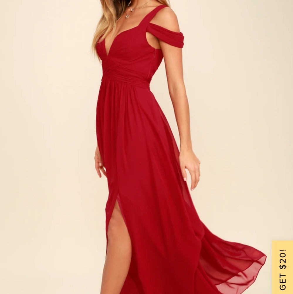 Lulus wine red oceans of elegance maxi dress